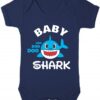 Baby Shark Blue Shark Short Sleeve Baby Vest Navy