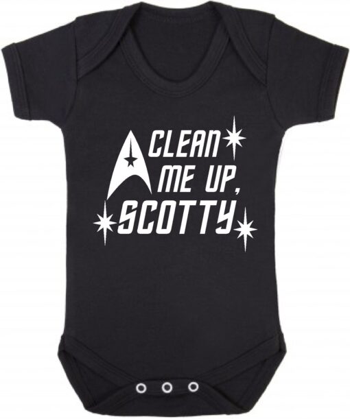 Clean Me Up Scotty Short Sleeve Baby Vest Black