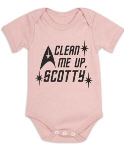 Clean Me Up Scotty Short Sleeve Baby Vest Dusty Pink