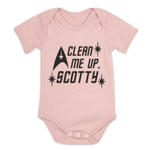 Clean Me Up Scotty Short Sleeve Baby Vest Dusty Pink