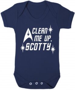 Clean Me Up Scotty Short Sleeve Baby Vest Navy