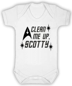 Clean Me Up Scotty Short Sleeve Baby Vest white