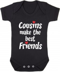 Cousins Make the Best Friends Short Sleeve Baby Vest Black