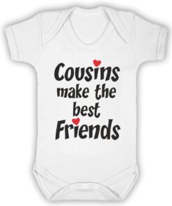 Cousins Make the Best Friends Short Sleeve Baby Vest white