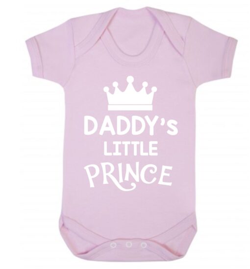 Daddy's Little Prince Short Sleeve Baby Vest Baby Pink