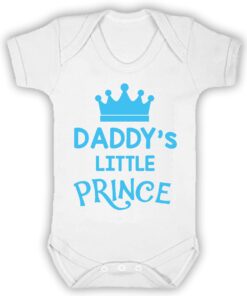 Daddy's Little Prince Short Sleeve Baby Vest White