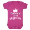 Daddy's Little Princess Short Sleeve Baby Vest Cerise