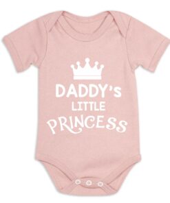 Daddy's Little Princess Short Sleeve Baby Vest Dusty Pink