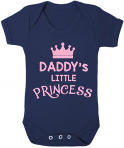 Daddy's Little Princess Short Sleeve Baby Vest Navy
