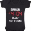 Error 404 sleep not found short sleeve baby vest black