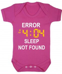 Error 404 sleep not found short sleeve baby vest cerise