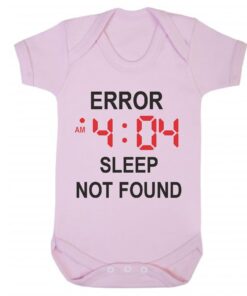 Error 404 sleep not found short sleeve baby vest baby pink