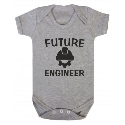 Future Engineer Short Sleeve Baby Vest Ash Grey