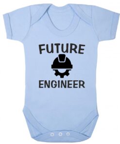 Future Engineer Short Sleeve Baby Vest Baby Blue