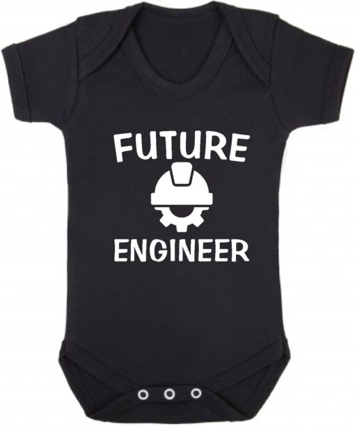 Future Engineer Short Sleeve Baby Vest Black