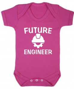 Future Engineer Short Sleeve Baby Vest Cerise