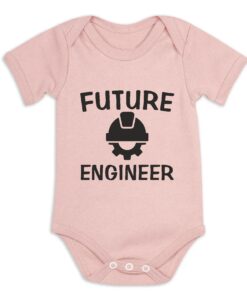 Future Engineer Short Sleeve Baby Vest Dusty Pink