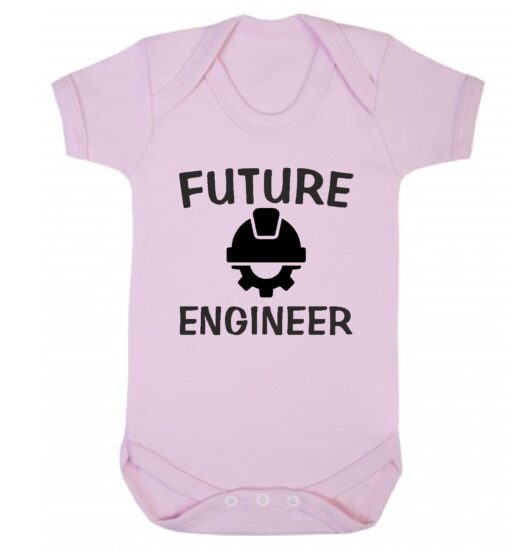 Future Engineer Short Sleeve Baby Vest Baby Pink