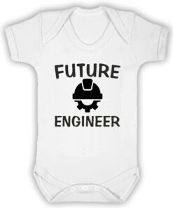 Future Engineer Short Sleeve Baby Vest White