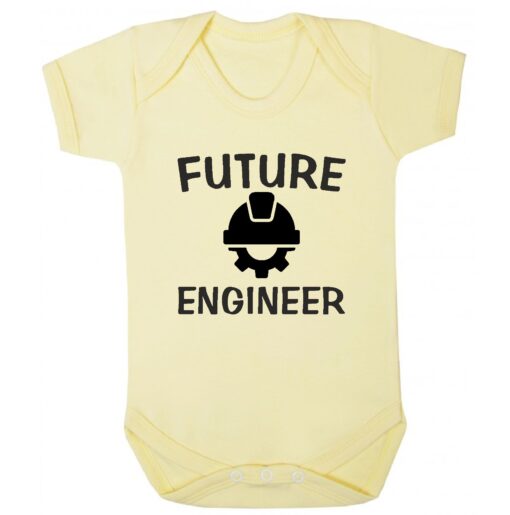 Future Engineer Short Sleeve Baby Vest Yellow