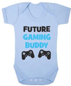 Future Gaming Buddy Short Sleeve Baby Vest Baby Blue