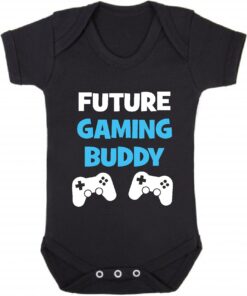 Future Gaming Buddy Short Sleeve Baby Vest Black