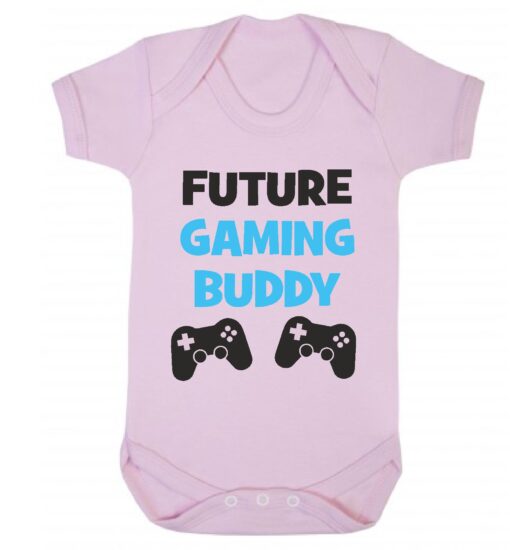 Future Gaming Buddy Short Sleeve Baby Vest Baby Pink