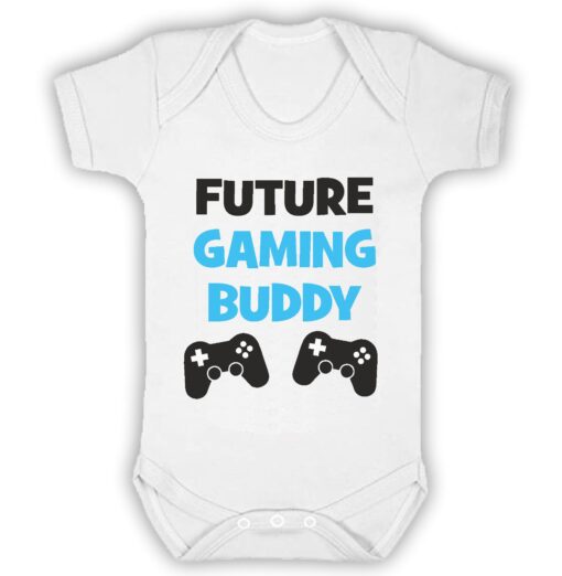 Future Gaming Buddy Short Sleeve Baby Vest White