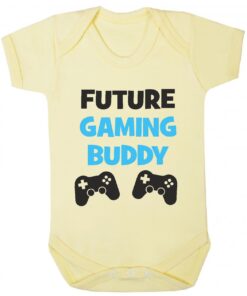 Future Gaming Buddy Short Sleeve Baby Vest Yellow