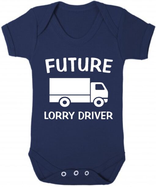 Future Lorry Driver Short Sleeve Baby Vest Navy
