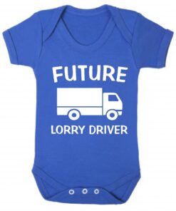 Future Lorry Driver Short Sleeve Baby Vest Royal Blue