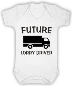 Future Lorry Driver Short Sleeve Baby Vest White