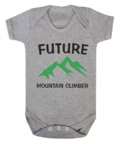 Future Mountain Climber Short Sleeve Baby Vest Ash Grey