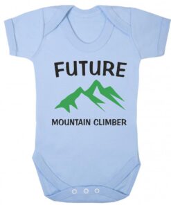 Future Mountain Climber Short Sleeve Baby Vest Baby Blue