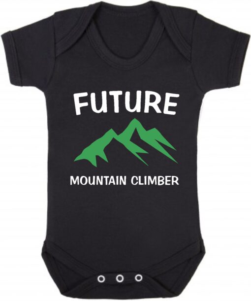 Future Mountain Climber Short Sleeve Baby Vest Black