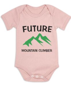 Future Mountain Climber Short Sleeve Baby Vest Dusty Pink
