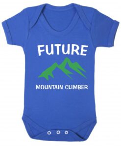 Future Mountain Climber Short Sleeve Baby Vest Royal Blue