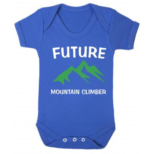 Future Mountain Climber Short Sleeve Baby Vest Royal Blue