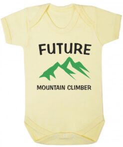 Future Mountain Climber Short Sleeve Baby Vest Yellow