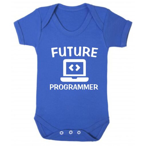 Future Programmer Short Sleeve Baby Vest Royal Blue