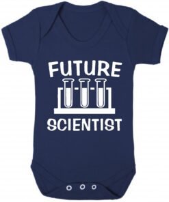 Future Scientist Short Sleeve Baby Vest Navy