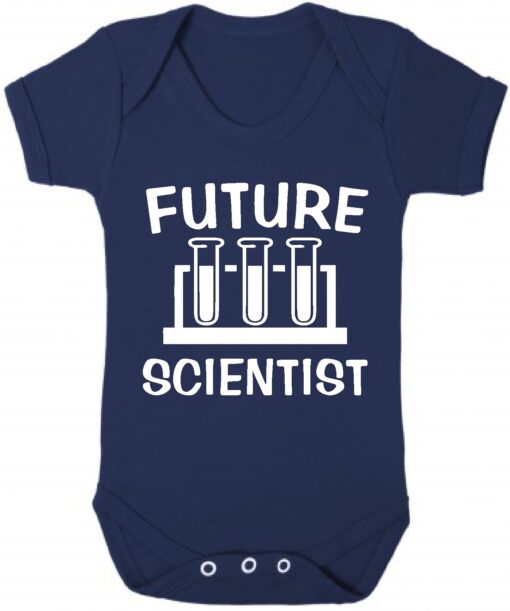 Future Scientist Short Sleeve Baby Vest Navy
