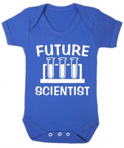 Future Scientist Short Sleeve Baby Vest Royal Blue