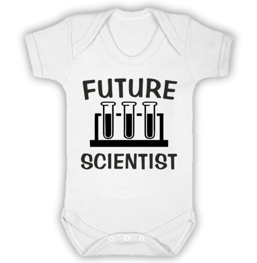 Future Scientist Short Sleeve Baby Vest White