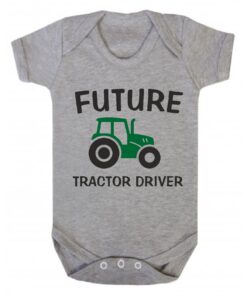 Future Tractor Driver Short Sleeve Vest Ash Grey
