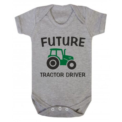 Future Tractor Driver Short Sleeve Vest Ash Grey
