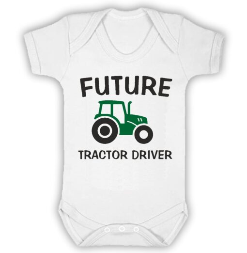 Future Tractor Driver Short Sleeve Vest White