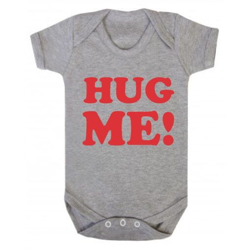 Hug Me Short Sleeve Baby Vest Ash Grey