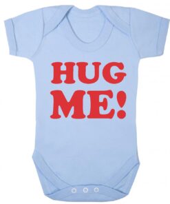 Hug Me Short Sleeve Baby Vest Baby Blue