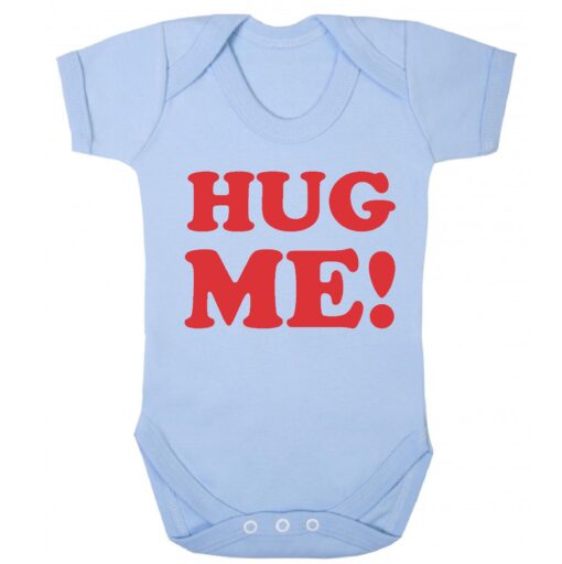 Hug Me Short Sleeve Baby Vest Baby Blue